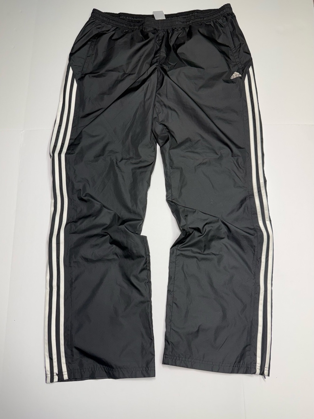 Adidas Track Windbreaker Ankle Zipper Men’s XL Black 33” Inseam W48012